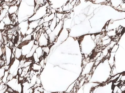 Arabescato natural stone slab — white with dramatic burgundy veins